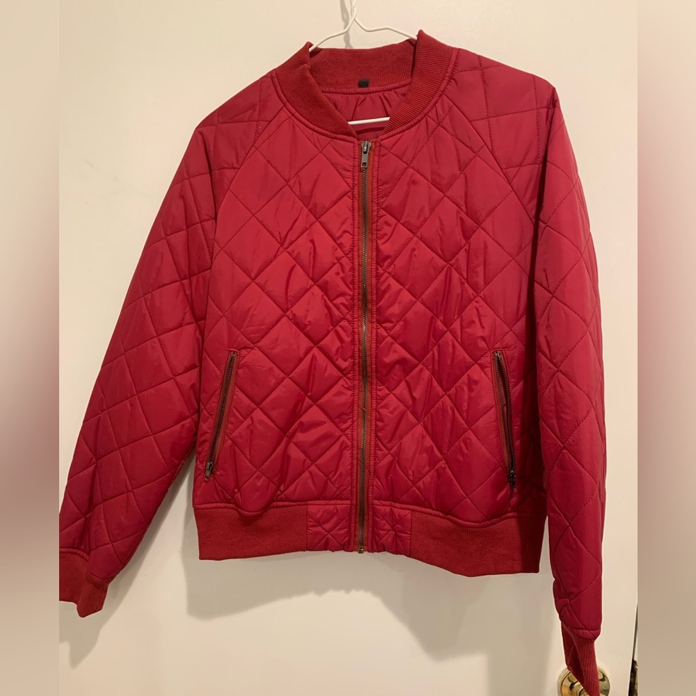 Red bomber jacket